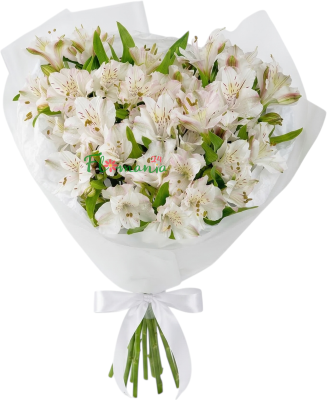 Букет из белых альстромерий «С.нежно»
